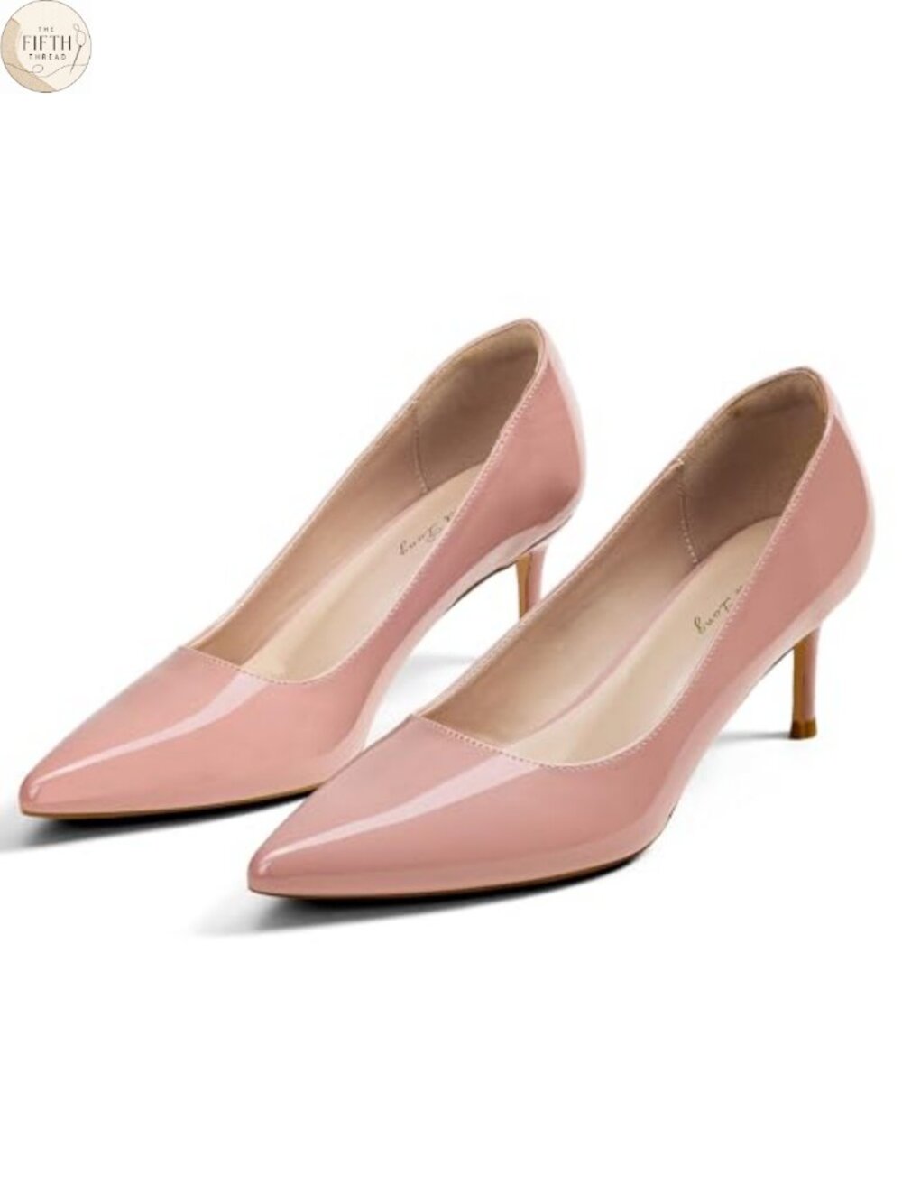 Kitten Heel Low Pumps Pointed Toe Cushioned Pull-On Work Party Shoes